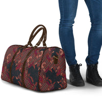 Indonesian Parang Batik Travel Bag Red Floral Pattern