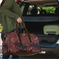 Indonesian Parang Batik Travel Bag Red Floral Pattern