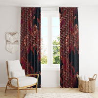Indonesian Parang Batik Window Curtain Red Floral Pattern