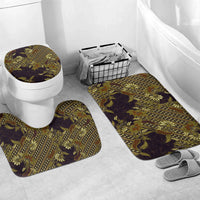 Indonesian Parang Batik Bathroom Set Yellow Floral Pattern