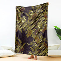 Indonesian Parang Batik Blanket Yellow Floral Pattern