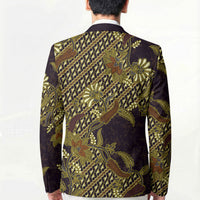 Indonesian Parang Batik Blazer Yellow Floral Pattern