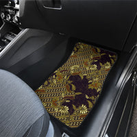 Indonesian Parang Batik Car Mats Yellow Floral Pattern