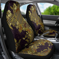 Indonesian Parang Batik Car Seat Cover Yellow Floral Pattern