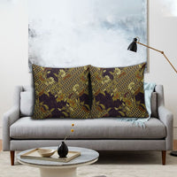 Indonesian Parang Batik Pillow Cover Yellow Floral Pattern