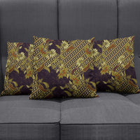 Indonesian Parang Batik Pillow Cover Yellow Floral Pattern