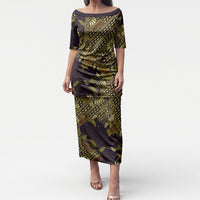 Indonesian Parang Batik Puletasi Yellow Floral Pattern