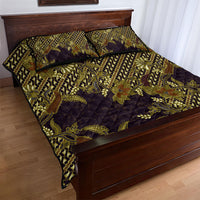 Indonesian Parang Batik Quilt Bed Set Yellow Floral Pattern