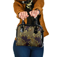 Indonesian Parang Batik Shoulder Handbag Yellow Floral Pattern
