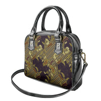 Indonesian Parang Batik Shoulder Handbag Yellow Floral Pattern