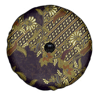Indonesian Parang Batik Spare Tire Cover Yellow Floral Pattern