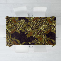 Indonesian Parang Batik Tablecloth Yellow Floral Pattern