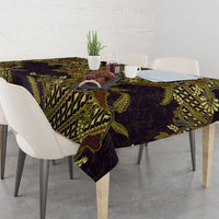 Indonesian Parang Batik Tablecloth Yellow Floral Pattern