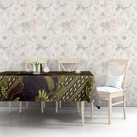 Indonesian Parang Batik Tablecloth Yellow Floral Pattern