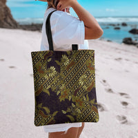 Indonesian Parang Batik Tote Bag Yellow Floral Pattern