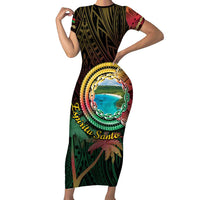 Vanuatu Espiritu Santo Island Family Matching Short Sleeve Bodycon Dress and Hawaiian Shirt Beach Landscape