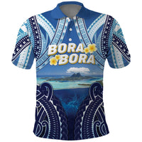 Personalised French Polynesia Bora Bora Polo Shirt Beach Landscape Polynesian Style LT05 Blue - Polynesian Pride