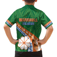 Personalised Marshall Islands Kwajalein Atoll Kid Hawaiian Shirt Polynesian Tribal Tattoo