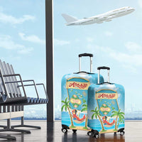 Aloha Hawaii Luggage Cover Funny Macaw Parrot Tropical Vibe