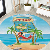 Aloha Hawaii Round Carpet Funny Macaw Parrot Tropical Vibe LT05 Blue - Polynesian Pride