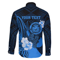 Personalised Hawaii State Motto Family Matching Puletasi and Hawaiian Shirt Hawaiian Tribal Blue Hammerhead Shark LT05 - Polynesian Pride