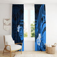 Hawaii State Motto Window Curtain Hawaiian Tribal Blue Hammerhead Shark LT05 - Polynesian Pride