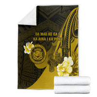 Hawaii State Motto Blanket Hawaiian Tribal Gold Hammerhead Shark LT05 - Polynesian Pride