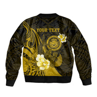 Personalised Hawaii State Motto Sleeve Zip Bomber Jacket Hawaiian Tribal Gold Hammerhead Shark LT05 - Polynesian Pride