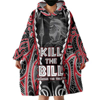 Aotearoa Waitangi Day Wearable Blanket Hoodie Maori Warrior Tribal Tattoo