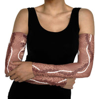 Hawaii Maile Lei Arm Sleeves With Brown Monstera Pattern LT05 - Polynesian Pride