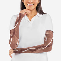 Hawaii Maile Lei Arm Sleeves With Brown Monstera Pattern LT05 - Polynesian Pride