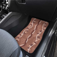 Hawaii Maile Lei Car Mats With Brown Monstera Pattern