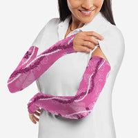 Hawaii Maile Lei Arm Sleeves With Pink Monstera Pattern LT05 - Polynesian Pride