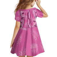 Hawaii Maile Lei Family Matching Off Shoulder Short Dress and Hawaiian Shirt With Pink Monstera Pattern LT05 - Polynesian Pride