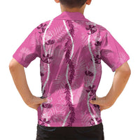 Hawaii Maile Lei Family Matching Summer Maxi Dress and Hawaiian Shirt With Pink Monstera Pattern LT05 - Polynesian Pride