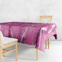 Hawaii Maile Lei Tablecloth With Pink Monstera Pattern