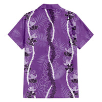 Hawaii Maile Lei Hawaiian Shirt With Violet Monstera Pattern