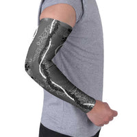 Hawaii Maile Lei Arm Sleeves With Gray Monstera Pattern LT05 - Polynesian Pride
