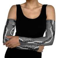 Hawaii Maile Lei Arm Sleeves With Gray Monstera Pattern LT05 - Polynesian Pride