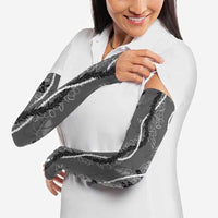 Hawaii Maile Lei Arm Sleeves With Gray Monstera Pattern LT05 - Polynesian Pride