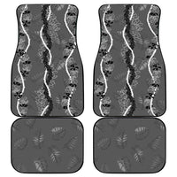 Hawaii Maile Lei Car Mats With Gray Monstera Pattern