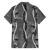 Hawaii Maile Lei Family Matching Summer Maxi Dress and Hawaiian Shirt With Gray Monstera Pattern LT05 - Polynesian Pride