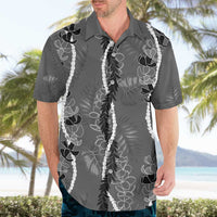Hawaii Maile Lei Hawaiian Shirt With Gray Monstera Pattern