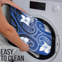 Polynesia Hammerhead Shark Bathroom Set Blue Tribal Pattern With Plumeria - Polynesian Pride