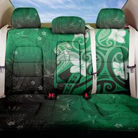 Polynesia Hammerhead Shark Back Car Seat Cover Green Tribal Pattern With Plumeria - Polynesian Pride