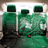 Polynesia Hammerhead Shark Back Car Seat Cover Green Tribal Pattern With Plumeria - Polynesian Pride