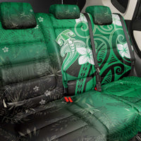 Polynesia Hammerhead Shark Back Car Seat Cover Green Tribal Pattern With Plumeria - Polynesian Pride