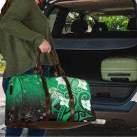 Polynesia Hammerhead Shark Travel Bag Green Tribal Pattern With Plumeria - Polynesian Pride