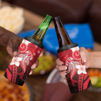 Polynesia Hammerhead Shark 4 in 1 Can Cooler Tumbler Red Tribal Pattern With Plumeria - Polynesian Pride