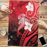 Polynesia Hammerhead Shark Puzzle Red Tribal Pattern With Plumeria - Polynesian Pride